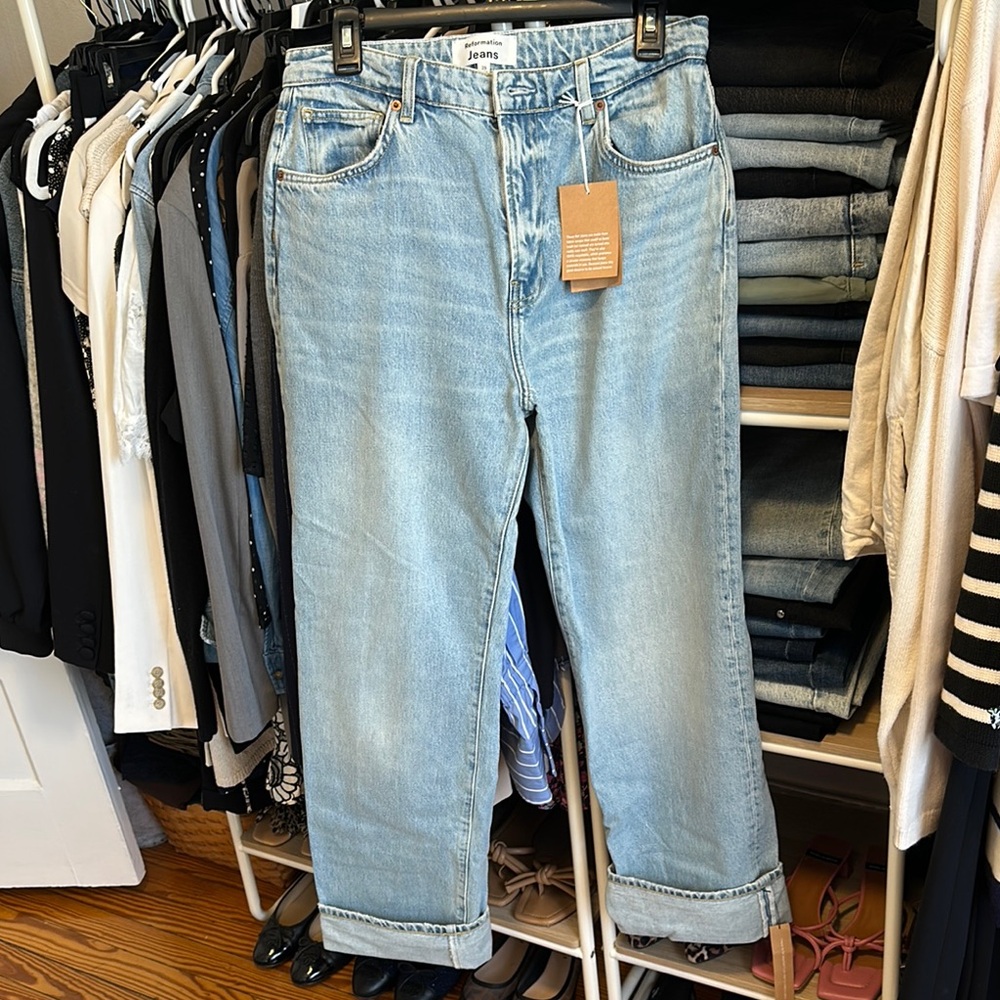 Reformation Light Blue Boot Cut Jeans